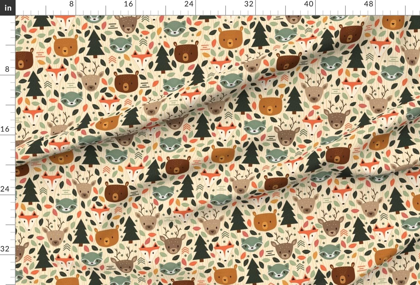 Spoonflower Fabric - Woodland Creatures Animals Animal Creature Nursery Rustic Forest Cute Printed on Minky Fabric by The Yard - Sewing Baby Blankets Quilt Backing Plush