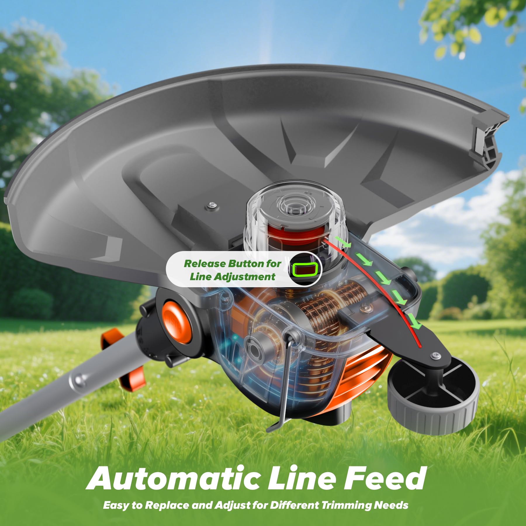 Weed Wacker Weed Eater de 4000 mAh: bordeadora eléctrica inalámbrica de 21 V y recortadora de cuerdas, herramienta de césped 2 en 1, funciona con pilas, cortador de césped de 12 pulgadas con 2
