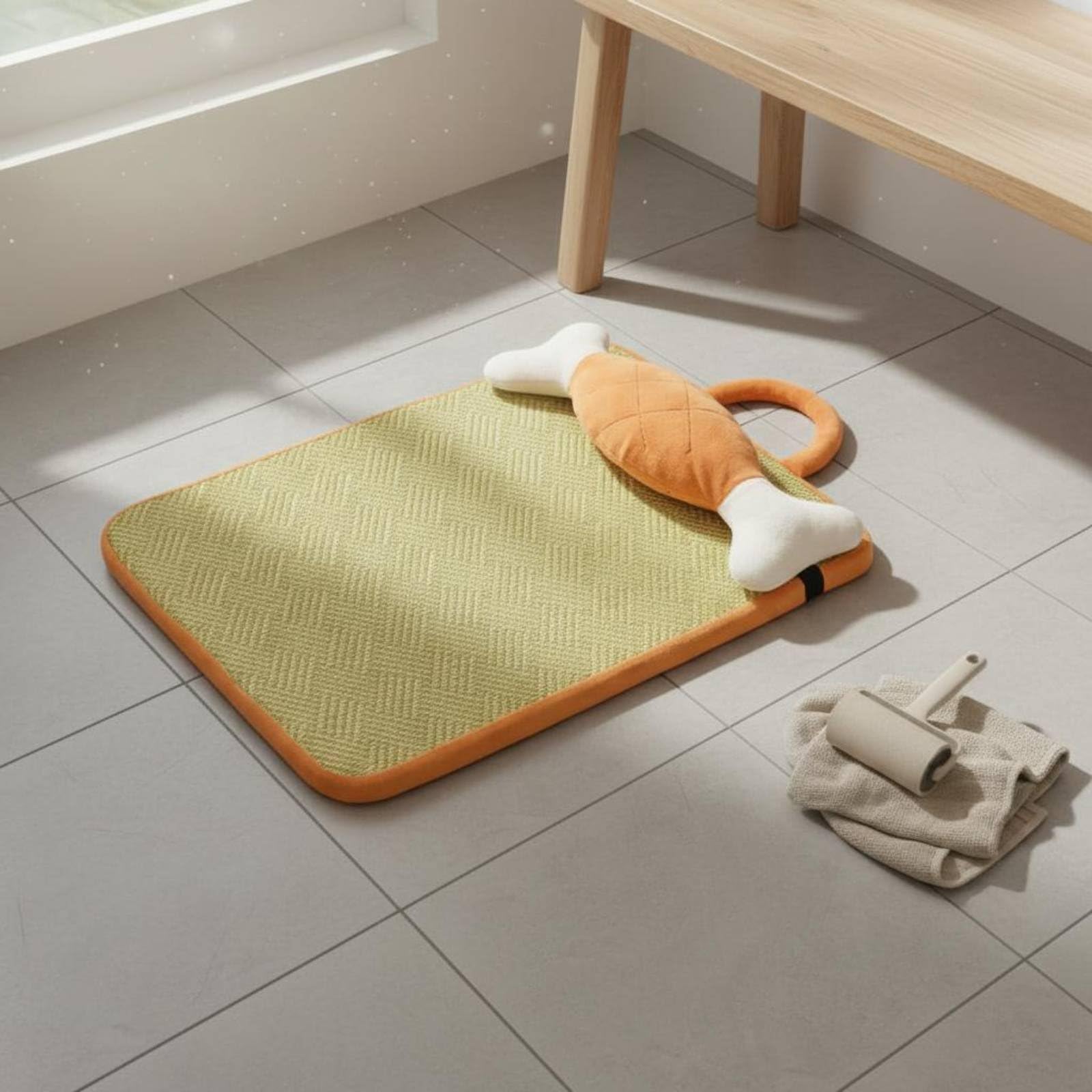 Qianly Cuccia per Raffrescante Tappetino Cane Materassino Cane con Superficie Intrecciata Durevole Lavabile Facile Cura Cuscino, XL 90 72cm, Tappetino Rinfrescante A Forma Di Osso