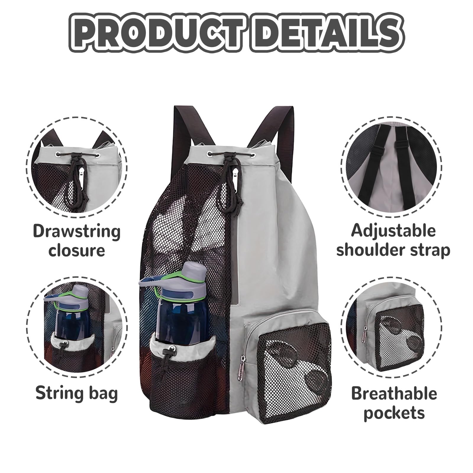 dellyy Mochila Natacion Impermeable Gran Capacidad Unisex Rosa