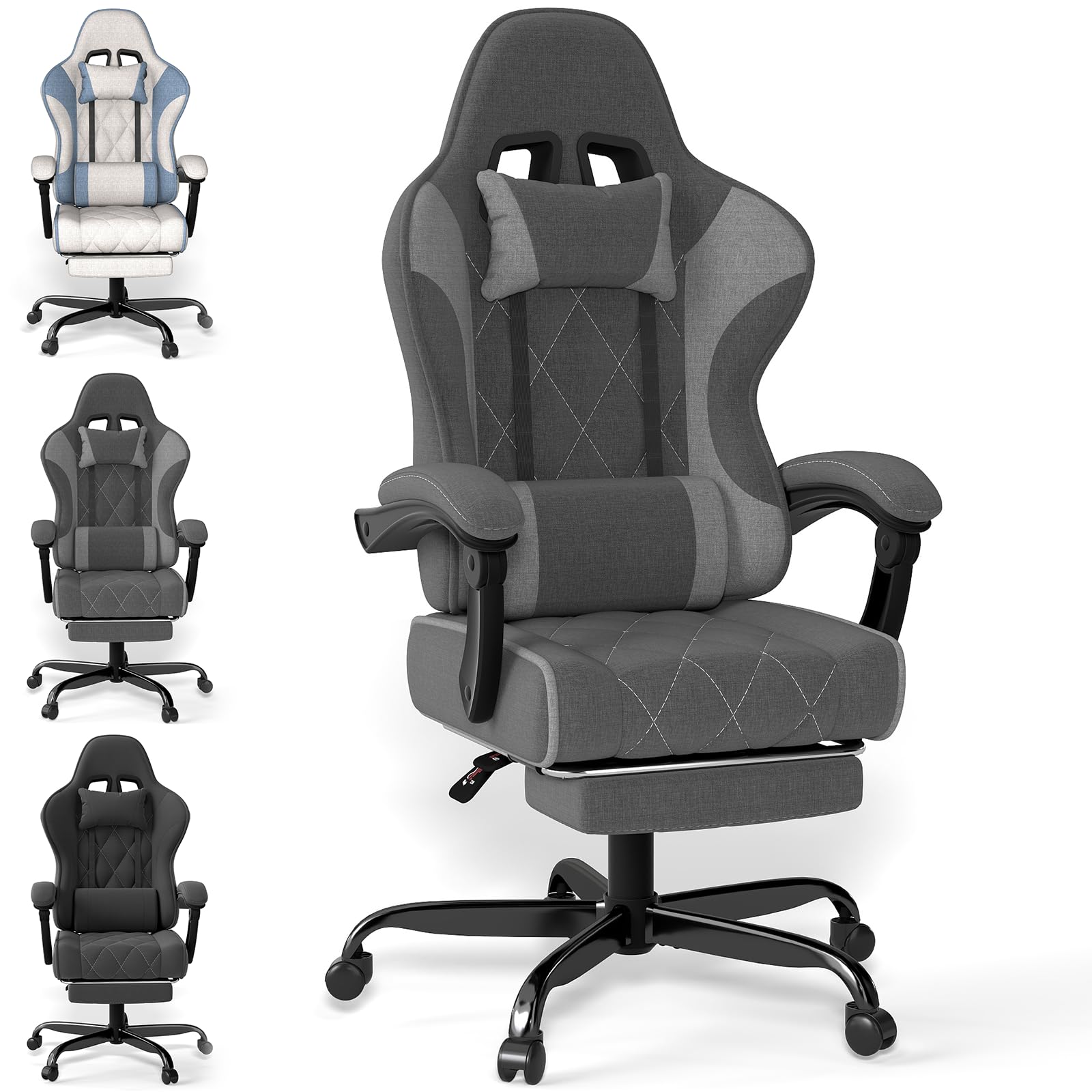 Songmics Gaming-Stuhl mit Fussstütze | Preisvergleich bei