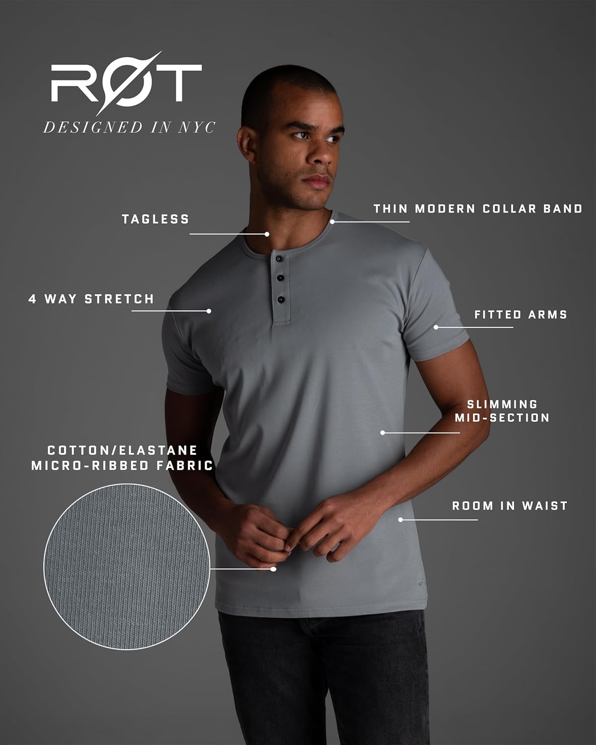 Rule Of Threads Classic Hem Henley Men's Origin T-Shirt