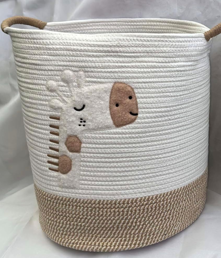Baby Laundry Basket Nursery Hamper, Giraffe