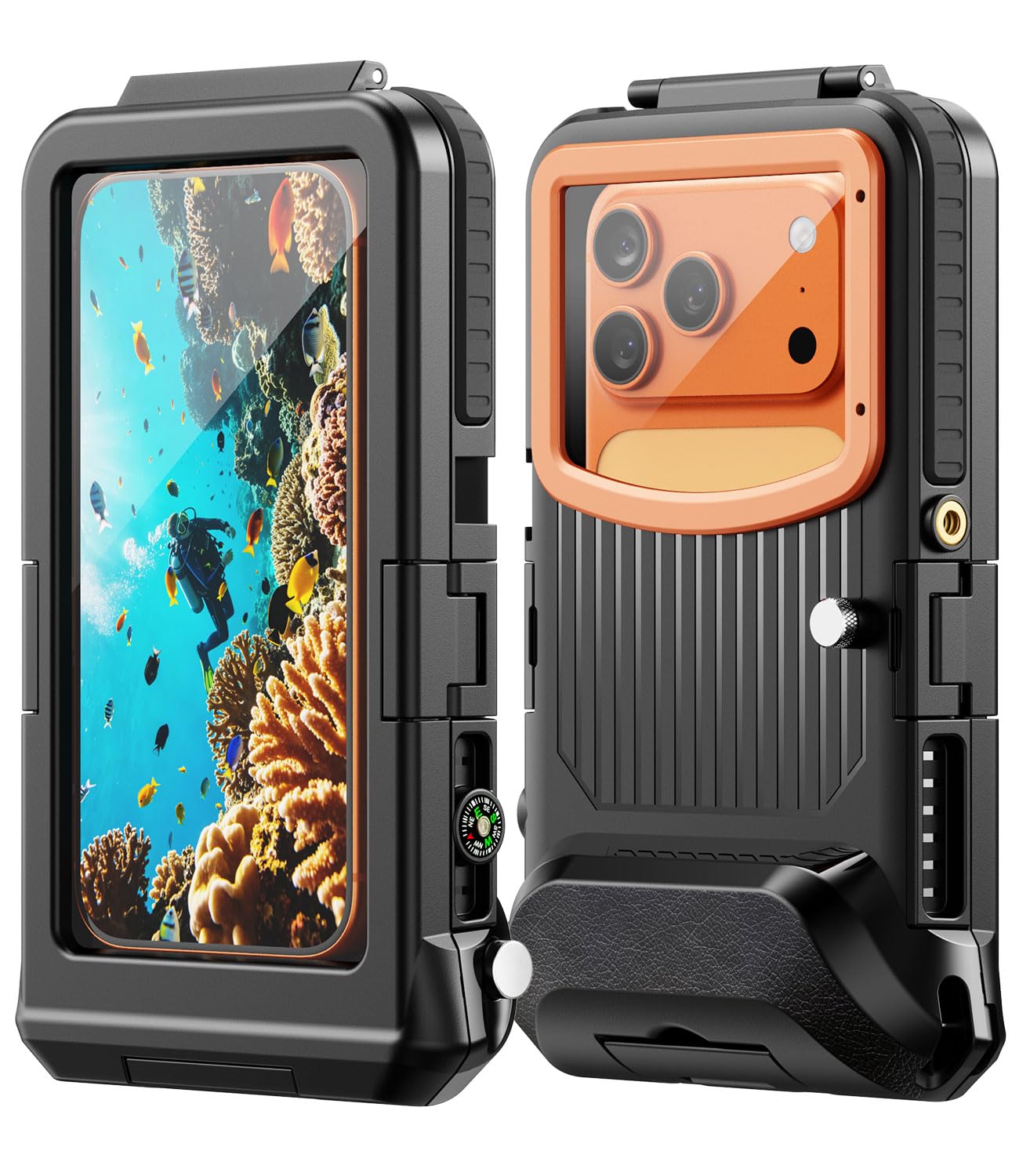 Custodia subacquea per telefono, design per iPhone, [15m/50ft] impermeabile per snorkeling e immersioni, custodia per foto e video, impugnatura per iPhone 17 16 15 14 13 12 Pro Max fino a