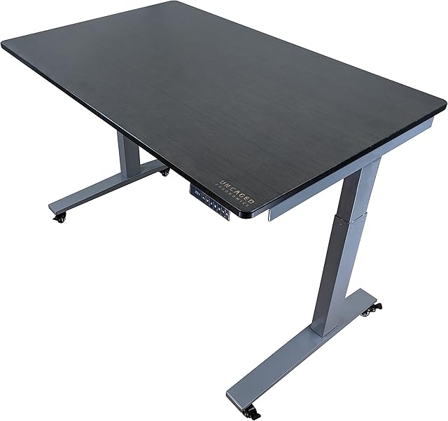 Ascensão UP de motor duplo elétrico com altura ajustável em pé 152 x 76 cm, mesa ergonômica para mesa de trabalho em casa ou escritório motorizado moderna Standup (moldura cinza | faixa de altura de 68,5 a 114,3 cm)