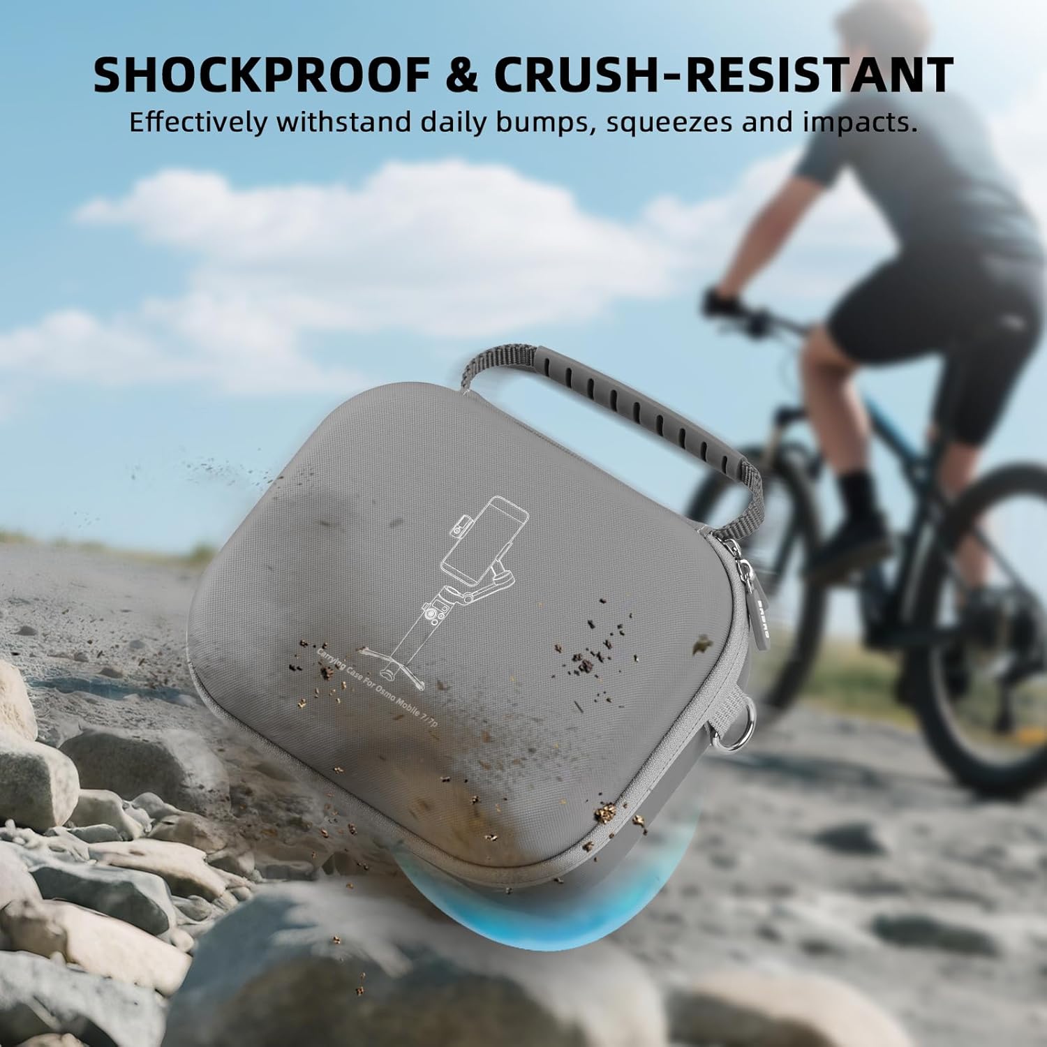 Osmo Mobile 7P Carrying Case, PU Portable Shoulder Bag for DJI OM 7 Pro/7 – Protective Travel Storage Case Smartphone Gimbal Stabilizer Accessories, Gray image 3 of 7 B0F6MX79Y1