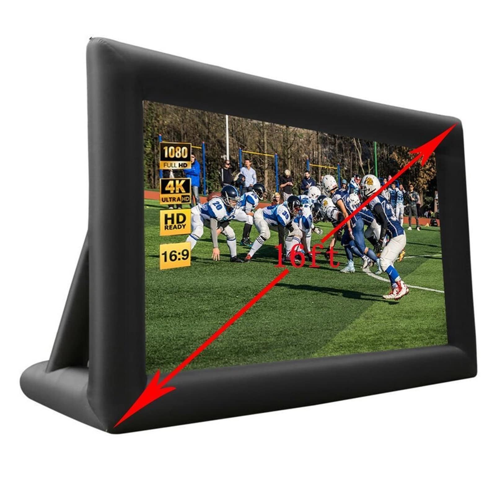 Myuyee 16Ft Outdoor Projector Screen Inflatable Projectio Movie Screen For Home Backyard Party Games Theater Cinema With Fan Gaming, Office