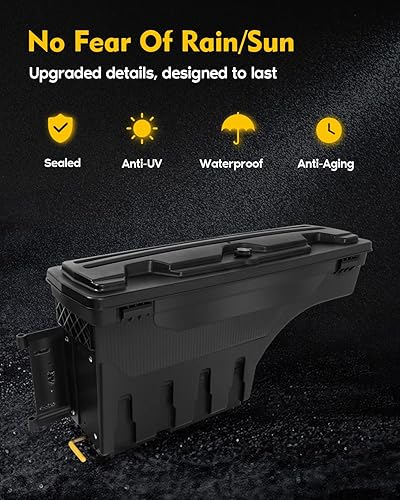 Miniatura 3 de OCPTY Caja de almacenamiento con cerradura para el lado del conductor  Compatible con Toyota Tacoma 2005-2022  Caja de almacenamiento para caja de