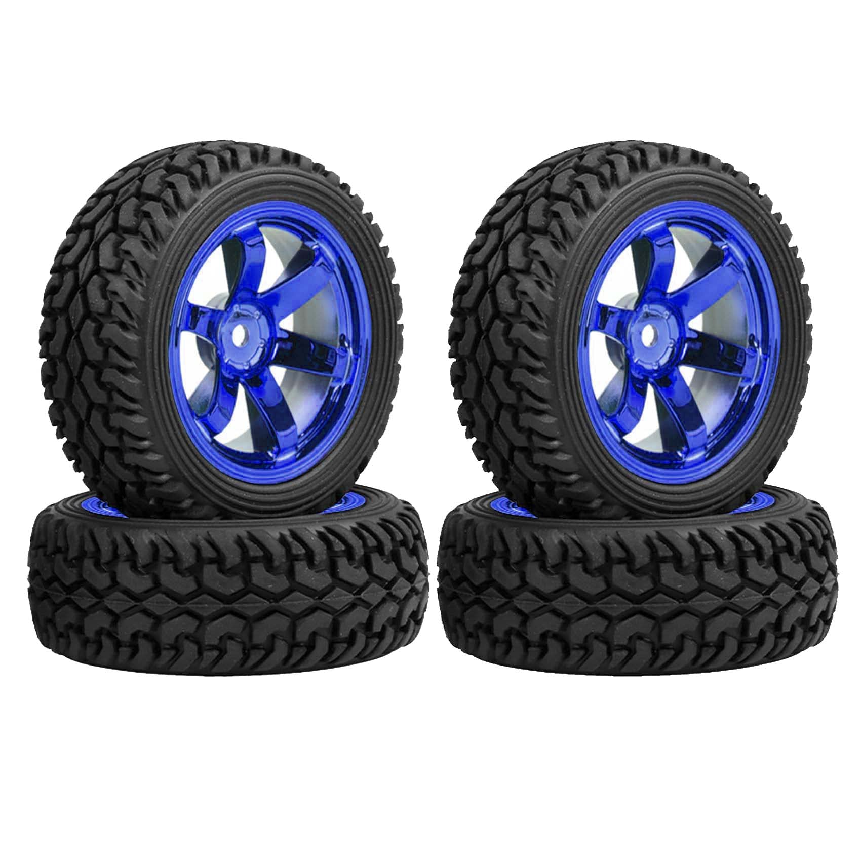 KEEDA 75mm Rubber Tyres and Plastic Wheels for 1/10 RC On Road Car 1/16 RC Rally Car HSP 94123 HPI Kyosho Tamiya