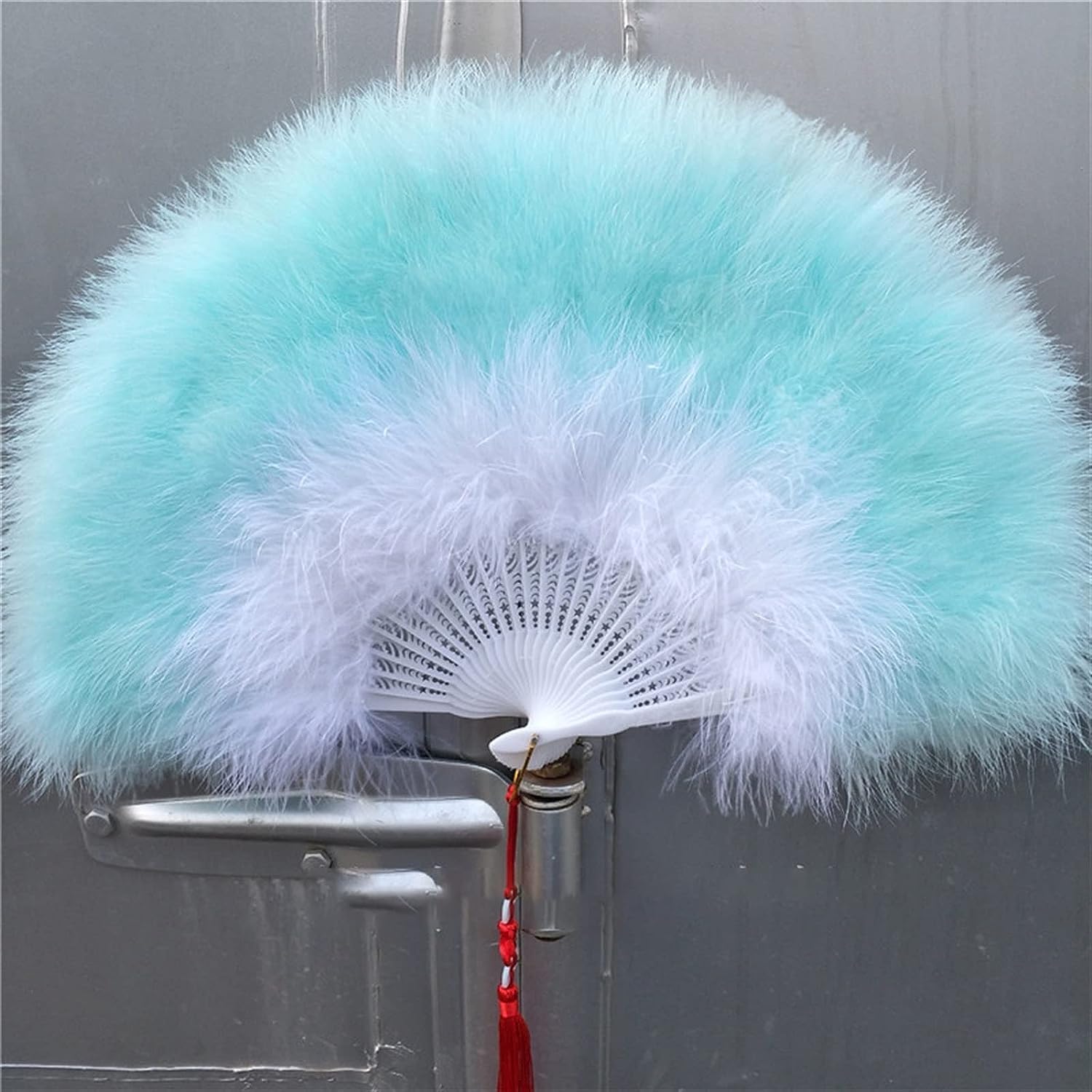 ROHCGHC folding fan, Handheld Feather Fan,Vintage Folding, Dance Hand Art Gift Wedding Party Decoration(Sku18)