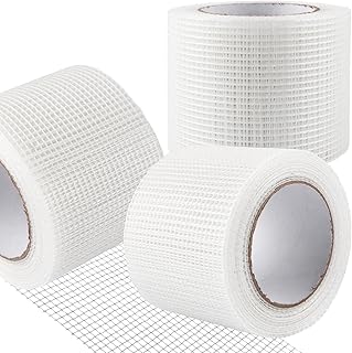 STARVAST 3 Stück Glasfaserband Gewebeband EXTRA STARK Selbstklebend Glasfasergewebe Spachtelnetz 10cm x 20m Fugenband Fiberglass Rissbrucke Füllen von Rissen Reparieren Fugen Armierungsgewebe Armierun