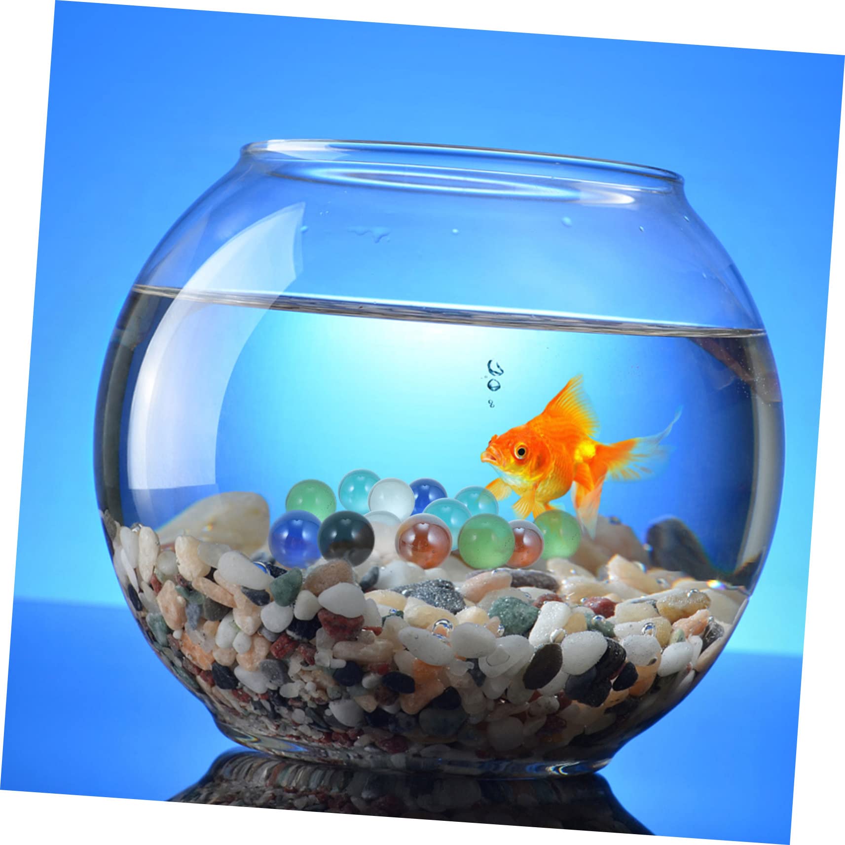 WHAMVOX 50pcs Crystal Ball Marbles for Boys and Girls Large Glass Toys Marble Balls Blue Decor Fish Tank Decorations Glass Set