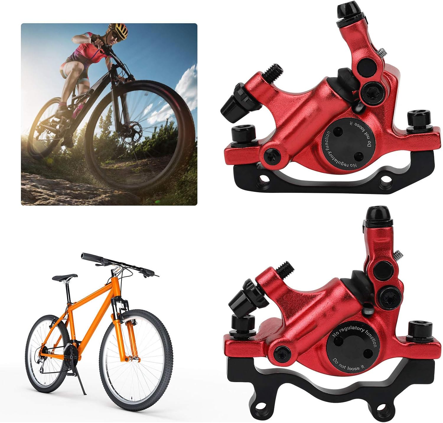 Zunate 2pcs Aluminium Alloy Disc Brake, BH-100 Hydraulic Disc Brake Front and Rear, Hydraulic Bike Disc Brake Caliper Set for Mountain Bikes, Road Bikes