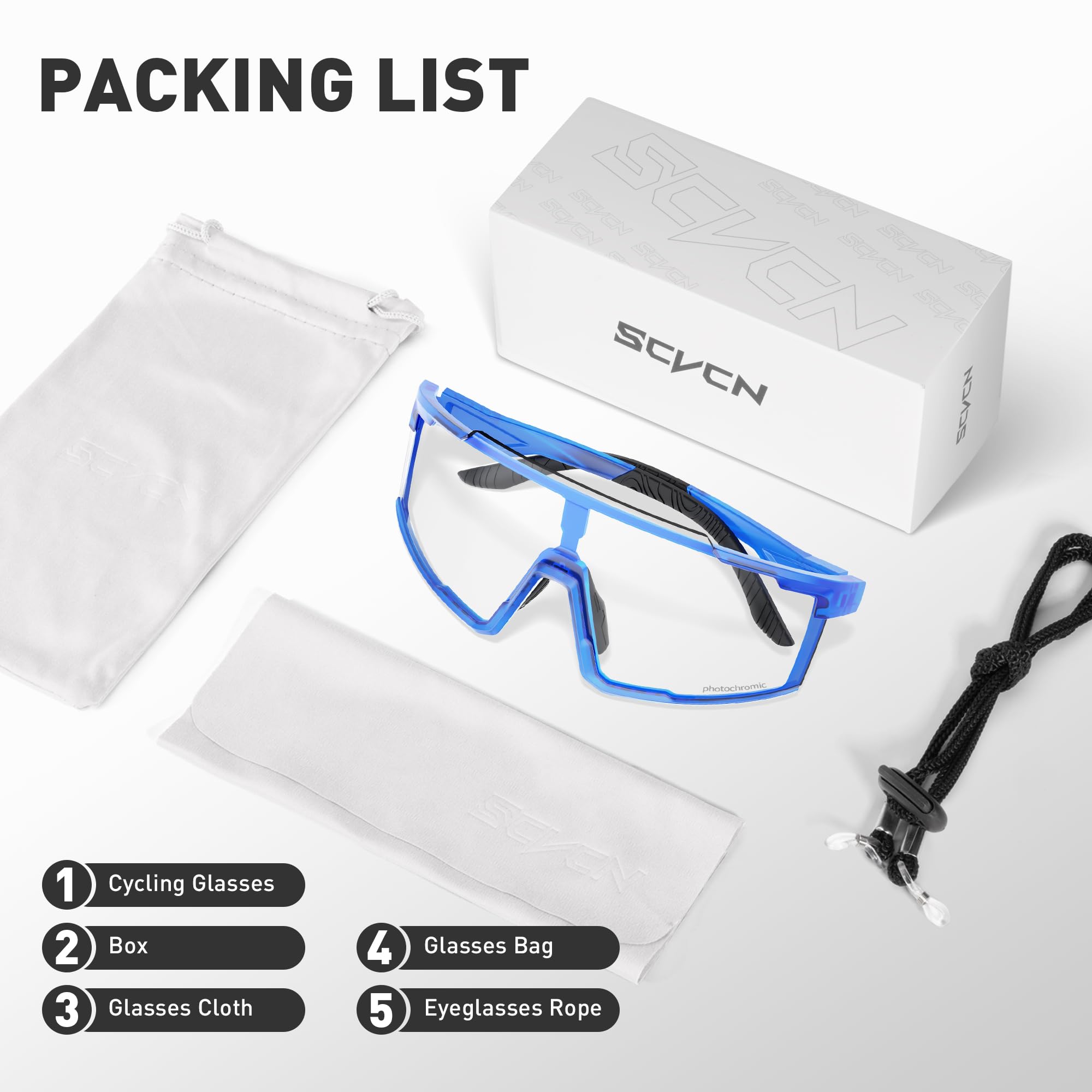 SCVCN Fahrradbrille, Fahrrad, Mountainbike, Wanrn, Camping, Golf, UV400, Sonnenbrille, Sportschutzbrille für Männer und Frauen, Baseball  18