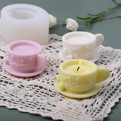 Miniatura 4 de Molde de silicona para velas de copa de Navidad, molde de jabón de cera de soja, molde de fondant, molde de pastel de caramelo de chocolate, yeso,