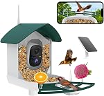 Animateur d'oiseaux avec caméra,AI Identifier les espèces d'oiseaux,Smart Bird Camera avec énergie solaire,enregistrement automatique FHD Oiseaux Vidéo dans le jardin, Notifications instantanées, Cadeau idéal pour les amoureux de la famille et des oiseaux, Bleu marine