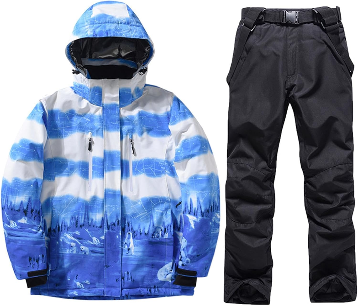 Women Ski Jacket Pants Waterproof Windproof Snowsuit Snowboarding Insulated Winter Warm Coat 2 Piece Set