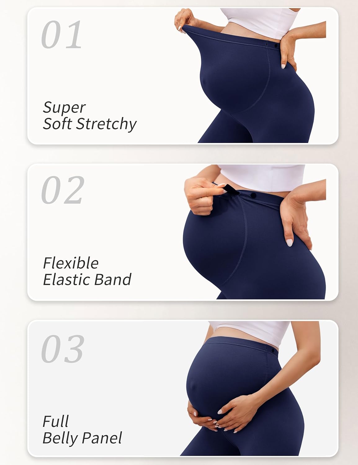 BONVIGOR Buttercloud Maternity Shorts Over The Belly-8" Pregnancy Biker Shorts Women Lounge Yoga Pants - Image 6