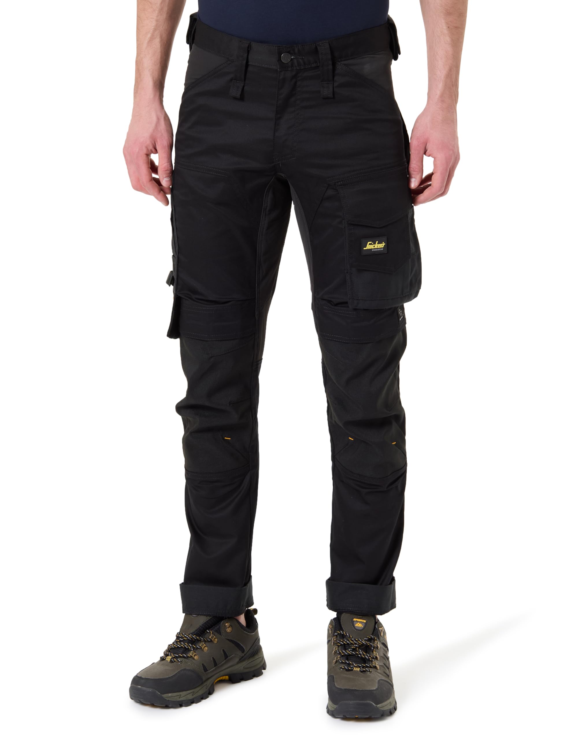 Snickers Workwear AllroundWork, 6341, Slim Fit, Pantaloni da Lavoro con pratiche Tasche, Nero, 52