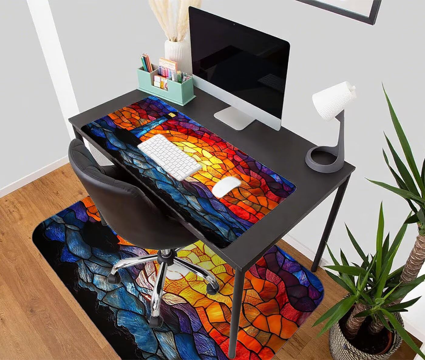 Podkładka pod mysz XXL 1200 x 600 mm duża podkładka pod mysz dla graczy kolor pod ręką biurko szyte krawędzie wodoodporna antypoślizgowa do komputera, laptopa poprawia precyzję i szybkość, reflektor S