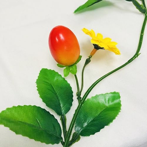 Miniatura 3 de Guirnalda de vid artificial de tomate cherry y flores de 6.6 pies para colgar en San Valentín, boda, cumpleaños, jardín, festival, decoración