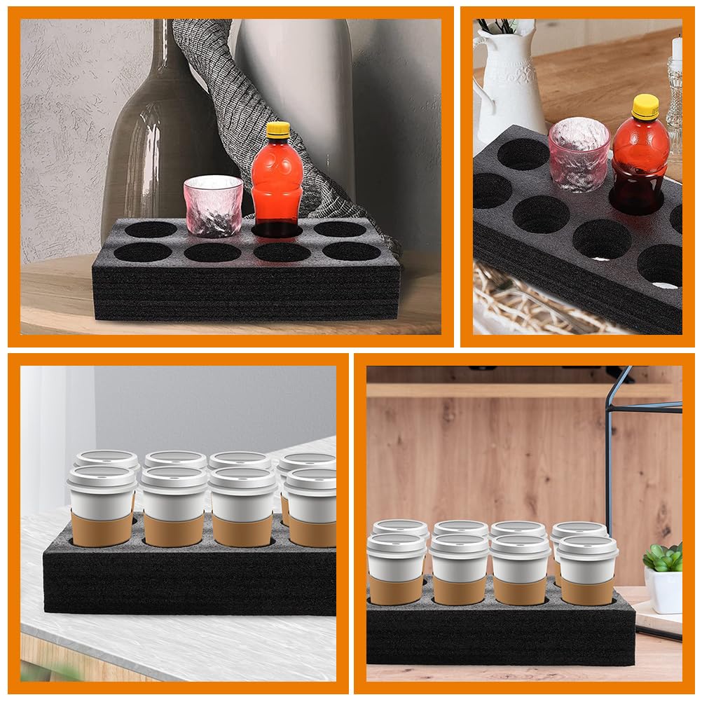 UPKOCH Lot De 2 Porte-Gobelets En Mousse : Porte-Gobelet À 8 Trous Pour Emporter Plateau De Support De Café Plateau De Transport Outil D'emballage De Boisson