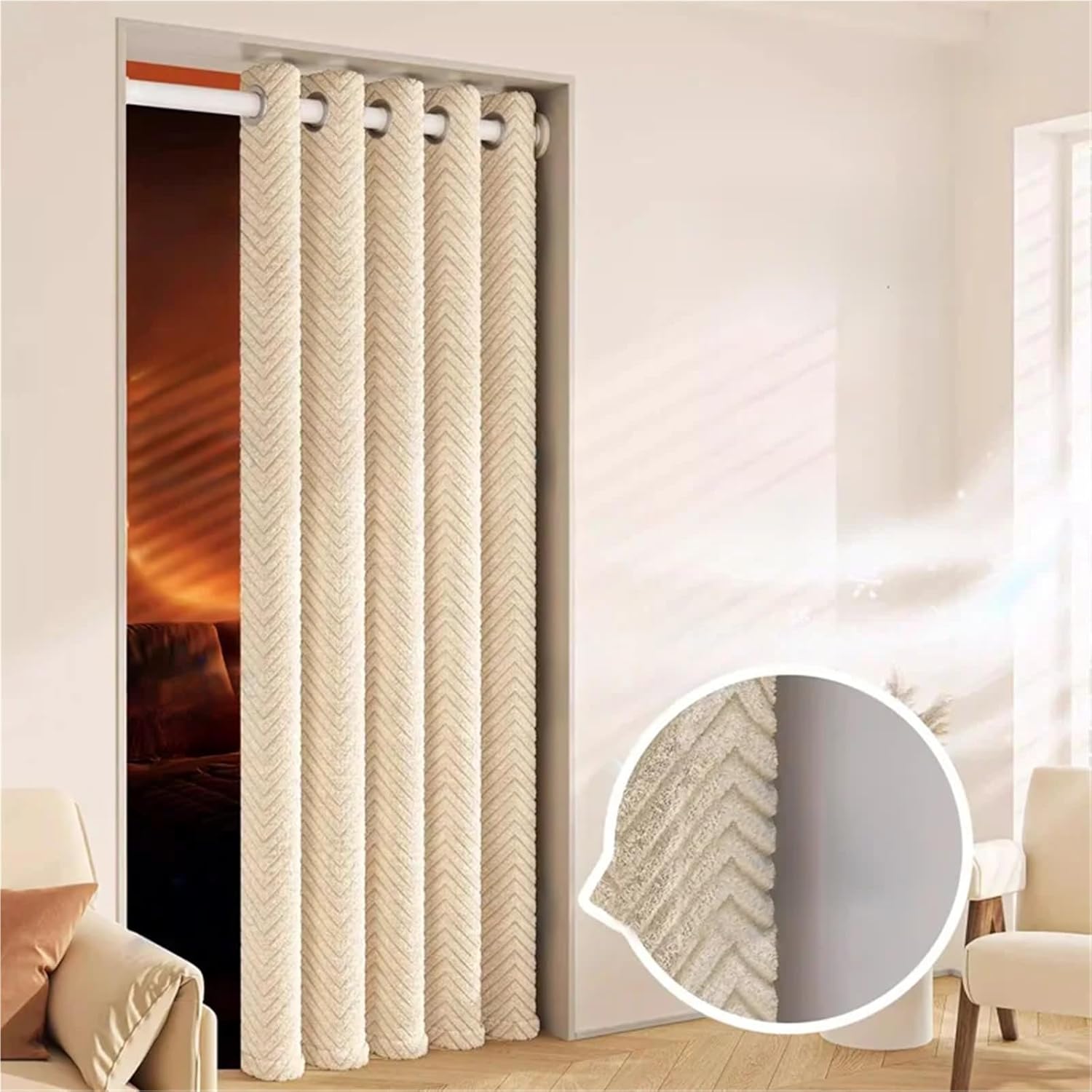 Solid Blackout Curtains for Bedroom 2 Pieces Light Luxury High-End Light-Blocking Thickened Interlayer Curtain Suitable for Living Room Windproof(Gray,55inch X 102inch)