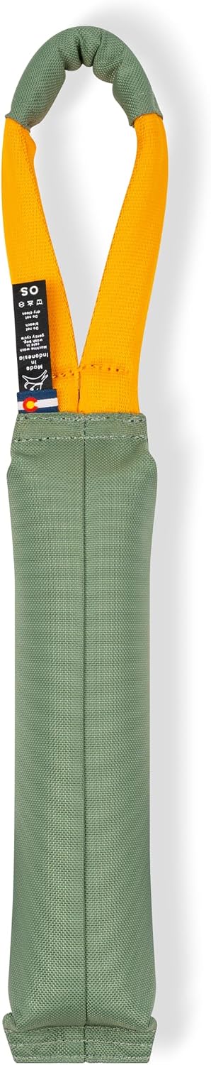 OllyDog Tugger | Dog Tug Toy for Tug of War & Training | Durable Bite Pillow | Eco-Friendly Recycled | Handle | Medium Large Dogs (Olivine) image 3