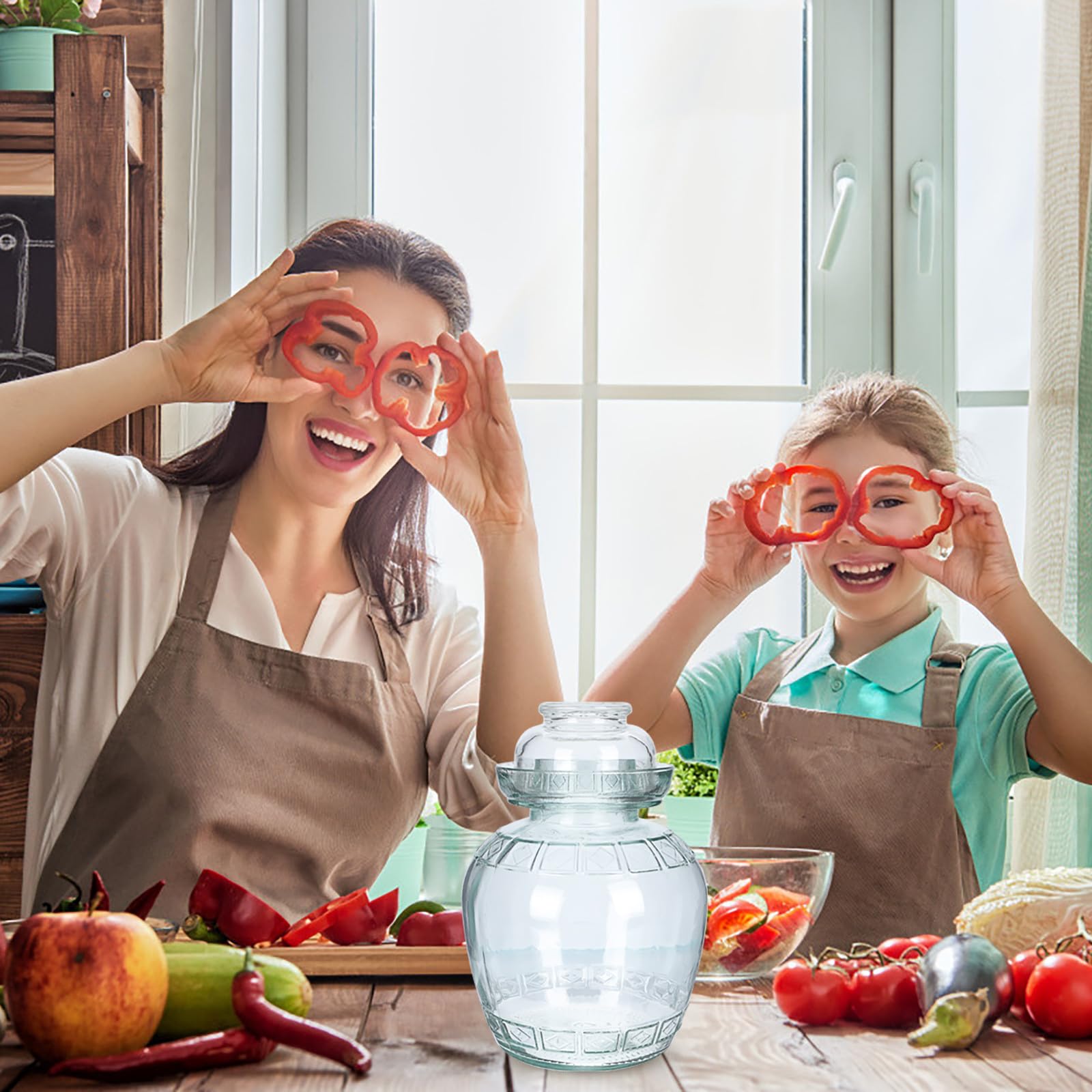 SHINEOFI Glasvorratsglas mit Lebensmittelsiegel 5 Kg Einlegeglas mit Dichtem Verschluss Transparentes Küchenaufbewahrungsgefäß für Gurken Trockenfutter und Snacks