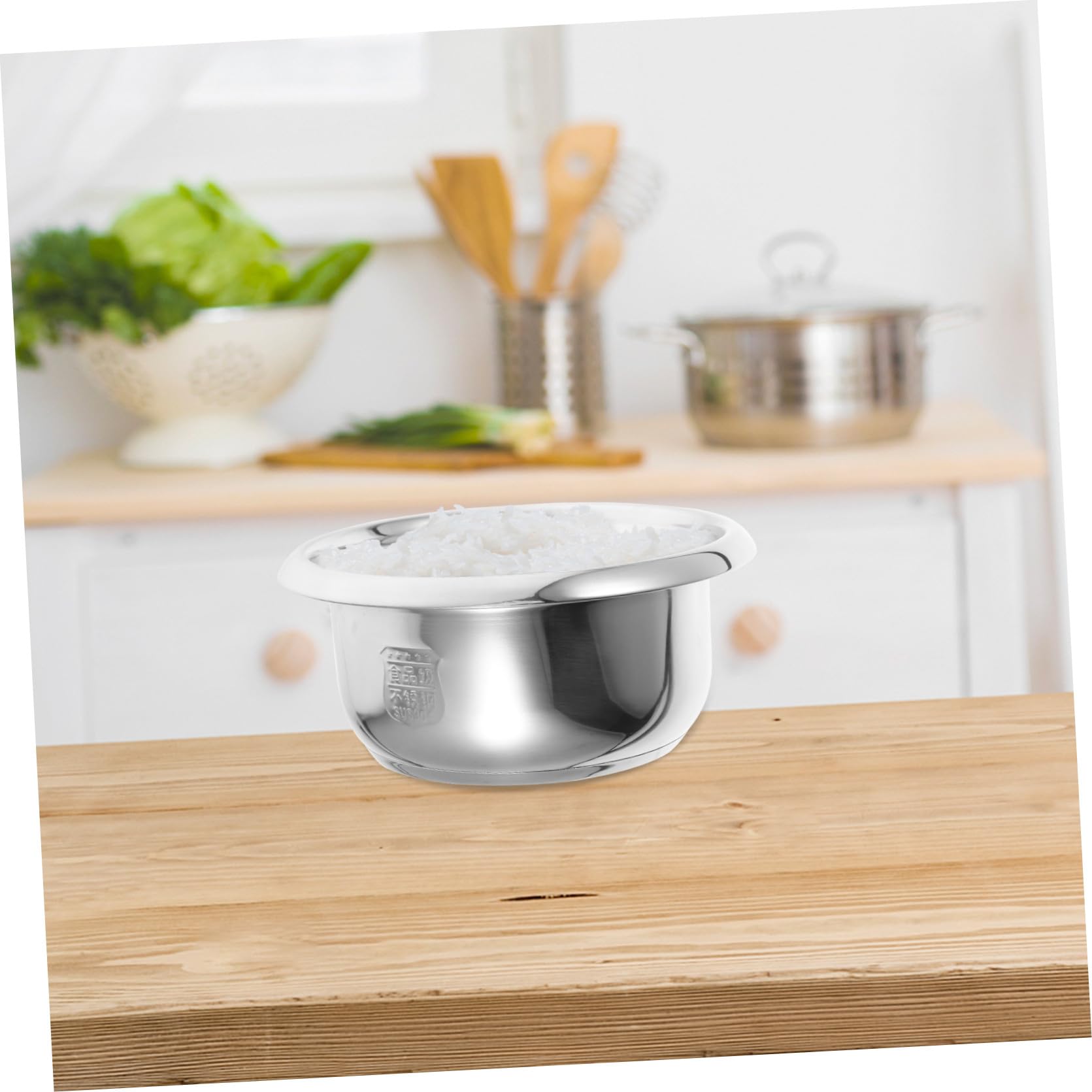 Doublure Intérieure en Acier Inoxydable pour Cuiseur à Riz, Pot Argenté Répartition Homogène Chaleur, pour Cuisson Riz et Vapeur