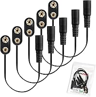 Vista 11 de CHANZON UL Wires 9 V Conector de batería Arduino Power Clip de cuero con centro positivo 0.083 in x 0.217 in Macho 5 Pack Jack T-Type para Arduino