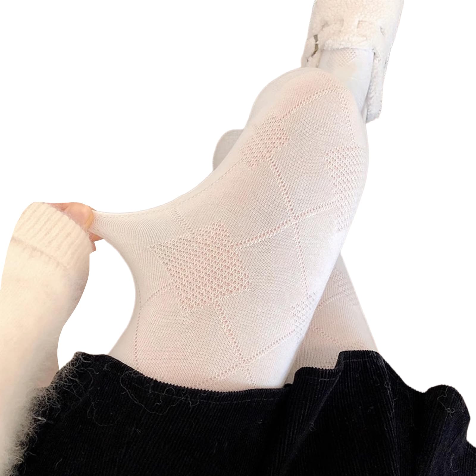 Maxtonser Vintage Argyle Pattern Cotton Tights for Women Breathable Leggings Winter Fall Color Opaque Pantyhose Stockings