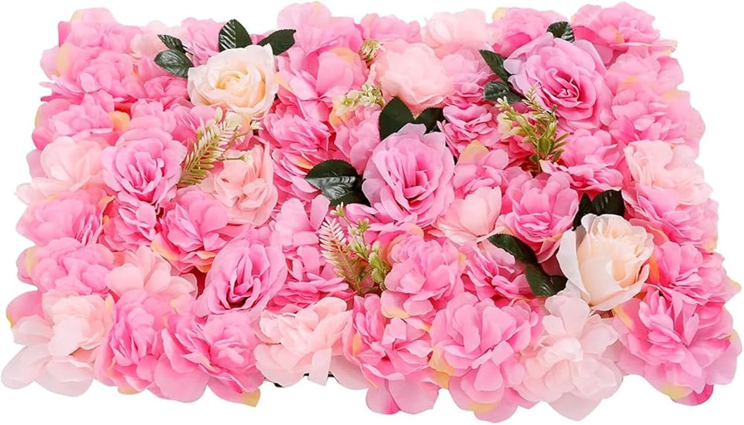 Artificial Flower Wall Panel,23.6 X 15.7-Inch Wall Mounted Floral Wall Panel,Silk Flower Wall Mat,Faux Flower Wall Background for Wedding Party Decoration