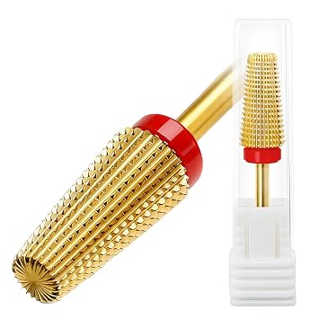 FANTEXY 5-in-1 Tungsten Carbide Nail Drill Bit, 3/32", Fine-F | Gel Polish Remover, Cone Tungsten Drill Bits Set, Professional Tungsten Steel, For Acrylic Gel Nails