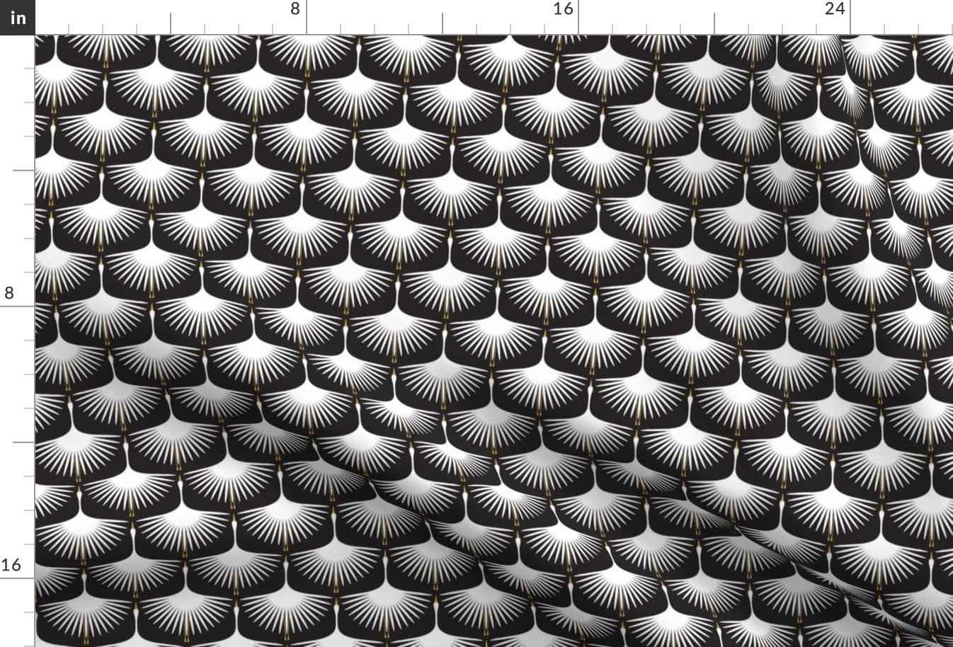 Spoonflower Fabric - Art Deco Swans Small Scale Black White 1920S Glamor Geometric Birds Printed on Upholstery Velvet Fabric Fat Quarter - Upholstery Home Decor Bottomweight Apparel