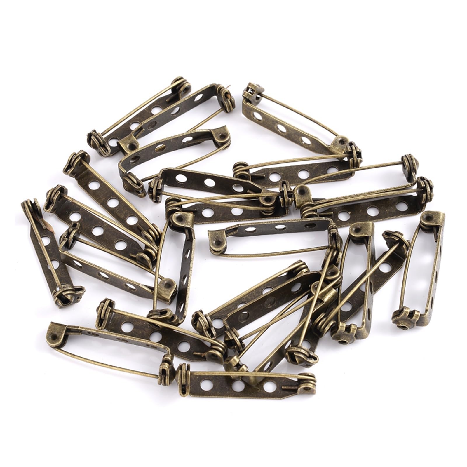Pins for Clothes, 30Pcs/lot 20 25 32mm Double Brooch Clip Base Pins Blank for DIY Jewelry Making Supplies(Bronze,32mm-30pcs)