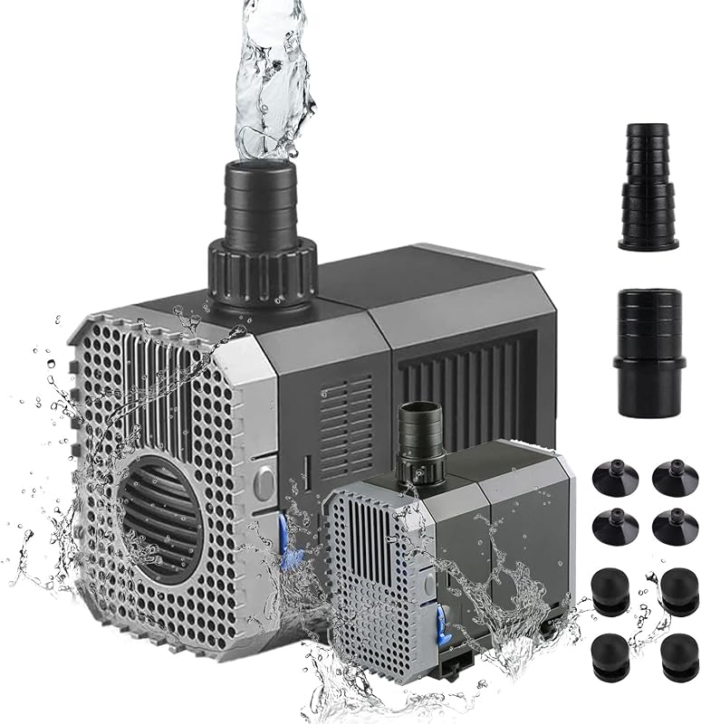 EXLECO Vízszivattyú Akváriumhoz és Tóhoz 900L/h 20W Merülő Szivattyú Szökőkút Szűrő Pumpa