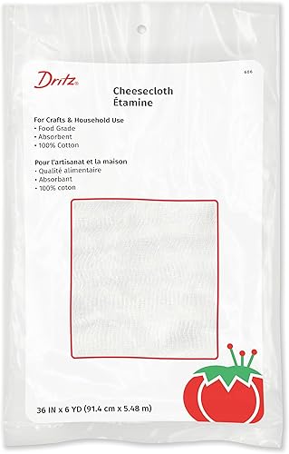 Dritz 606 Cheesecloth, grado alimenticio #10, 36 pulgadas x 6 yardas, color blanco (paquete de 2)