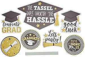 BLUE PANDA Outdoor Graduation Decorations 2023, Congratulations Yard Signs (7 Pieces)