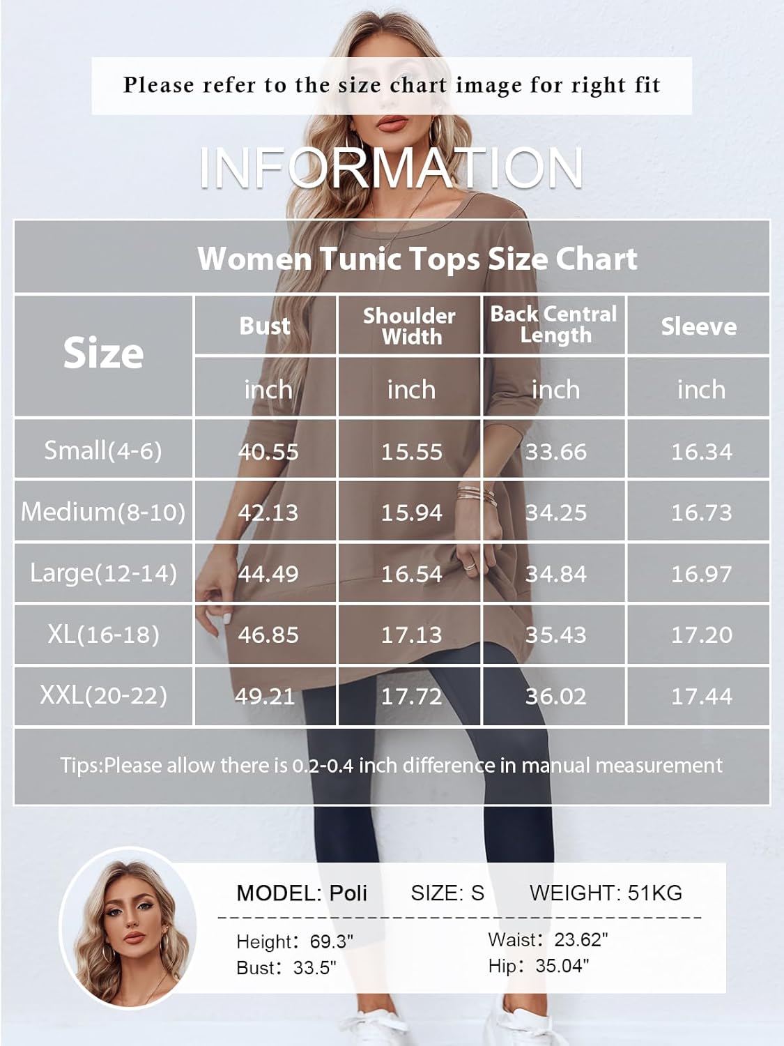 Fangetey Long Sleeve Tunic Tops for Women Casual Round Neck Fall Blouses Loose Fit Shirts - Image 6