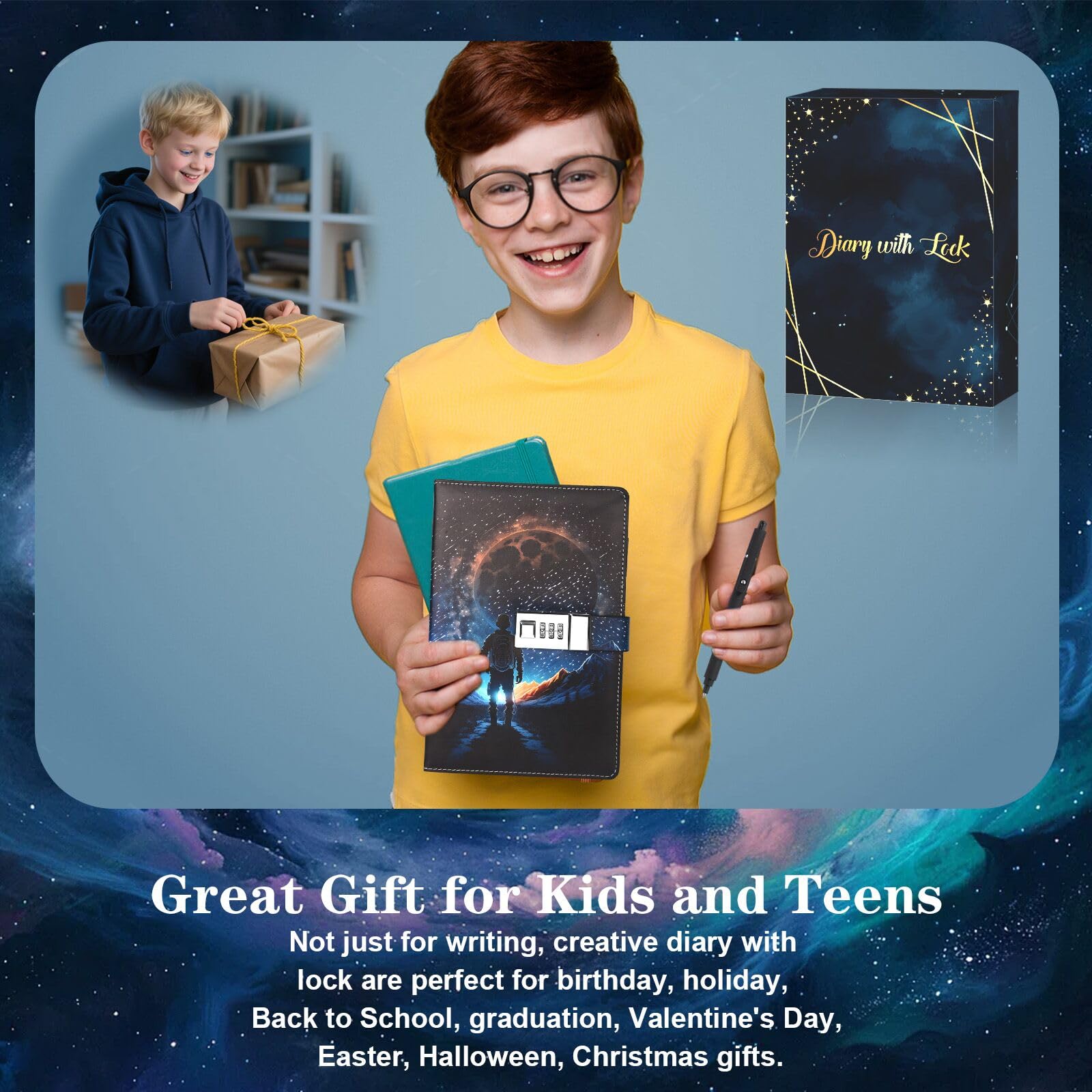 UNIANE Journal intime à cadenas,Journal intime pour garçon avec code,Idée cadeau de rentrée scolaire pour garçon de 8 9 10 11 12 13 14 15 16 ans, Cadeau d'anniversaire,Carnet pour enfant,Carnet (Blanc UNIANE Journal intime à cadenas,Journal intime pour garçon avec code,Idée cadeau de rentrée scolaire pour garçon de 8 9 10 11 12 13 14 15 16 ans, Cadeau d'anniversaire,Carnet pour enfant,Carnet (Blanc