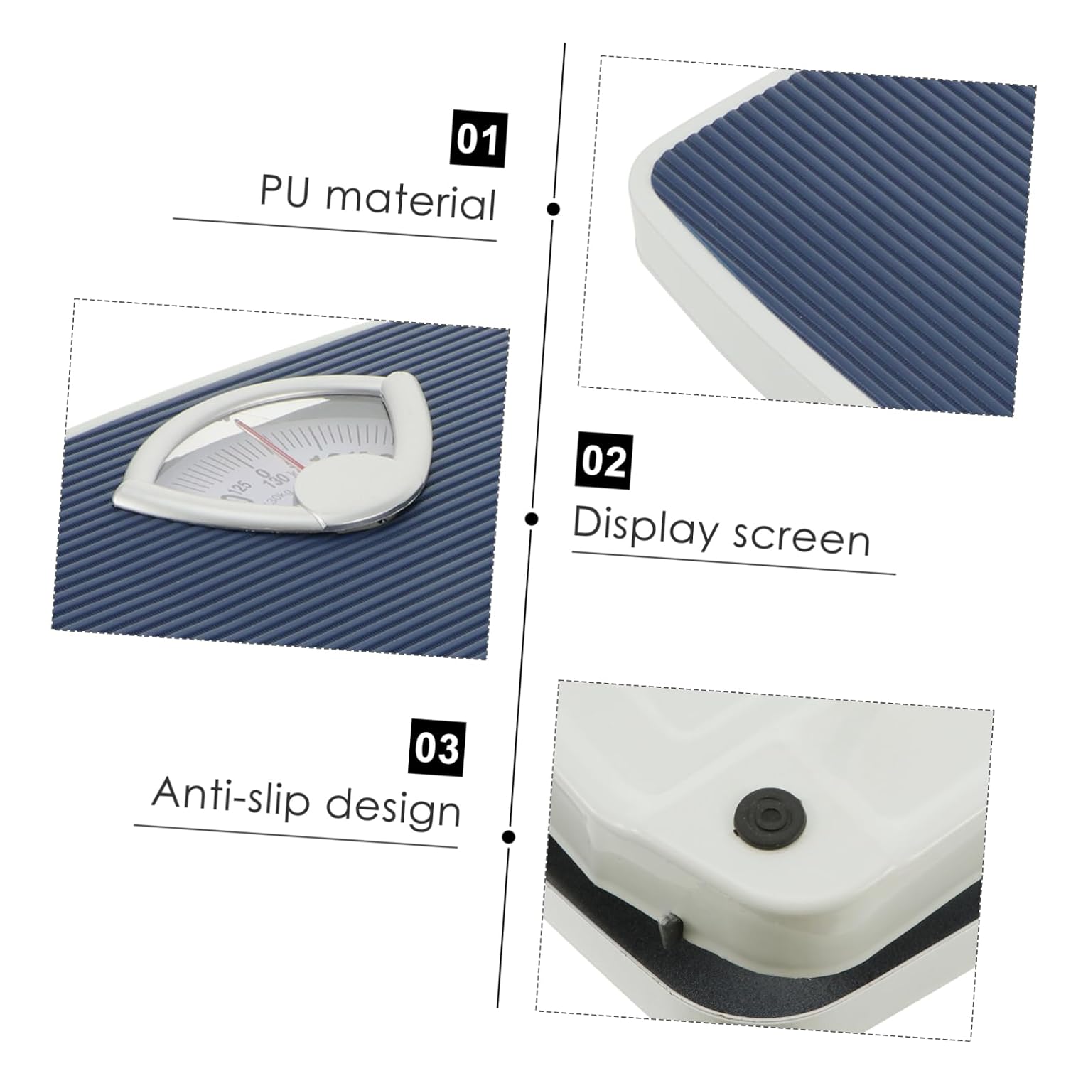 CALLARON PU Non-Slip Mechanical Body Weight Scale for Home Analog Rotating Dial Bathroom Use Accurate Measurement Stylish Design