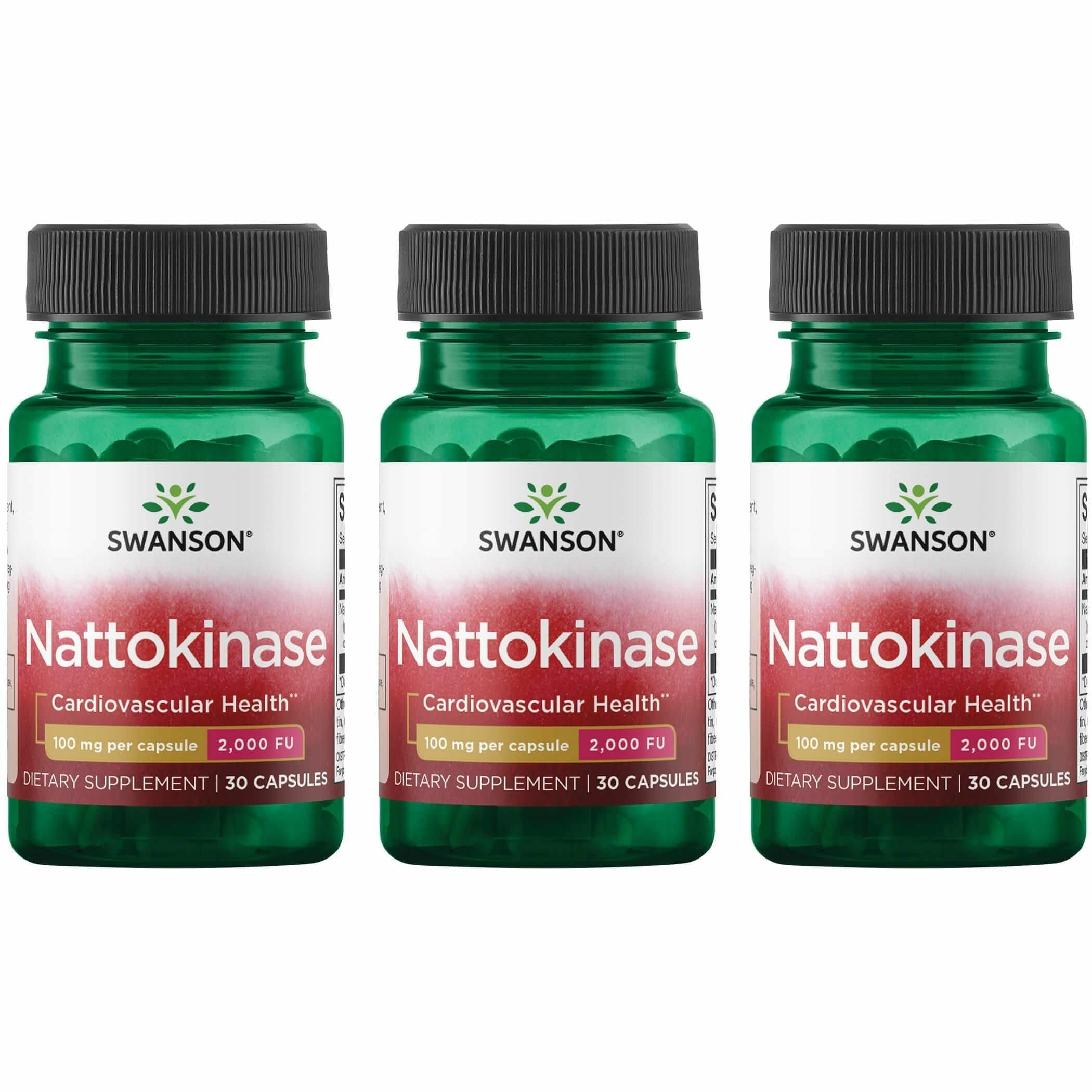 Swanson Nattokinase Fibrinolytic Enzyme, 100 mg, 30 Capsules, 3 Pack 30 Count (Pack of 3)