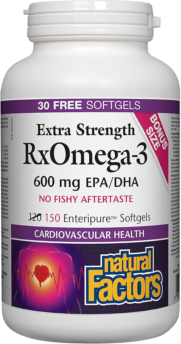 Natural Factors Natural Factors - RxOmega-3 Extra Strength 600mg, 150 Softgels