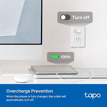Tapo Smart Plug, Wi-Fi in-Wall Outlet, P210M, Matter Compatible | Energy Monitoring, 15A/1800W Max, Works with Alexa, Apple Home, Google Home, SmartThings, Voice/Remote Control, ETL Certified