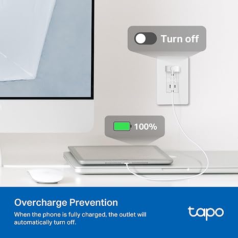 Tapo Smart Plug, Wi-Fi in-Wall Outlet, P210M, Matter Compatible | Energy Monitoring, 15A/1800W Max, Works with Alexa, Apple Home, Google Home, SmartThings, Voice/Remote Control, ETL Certified