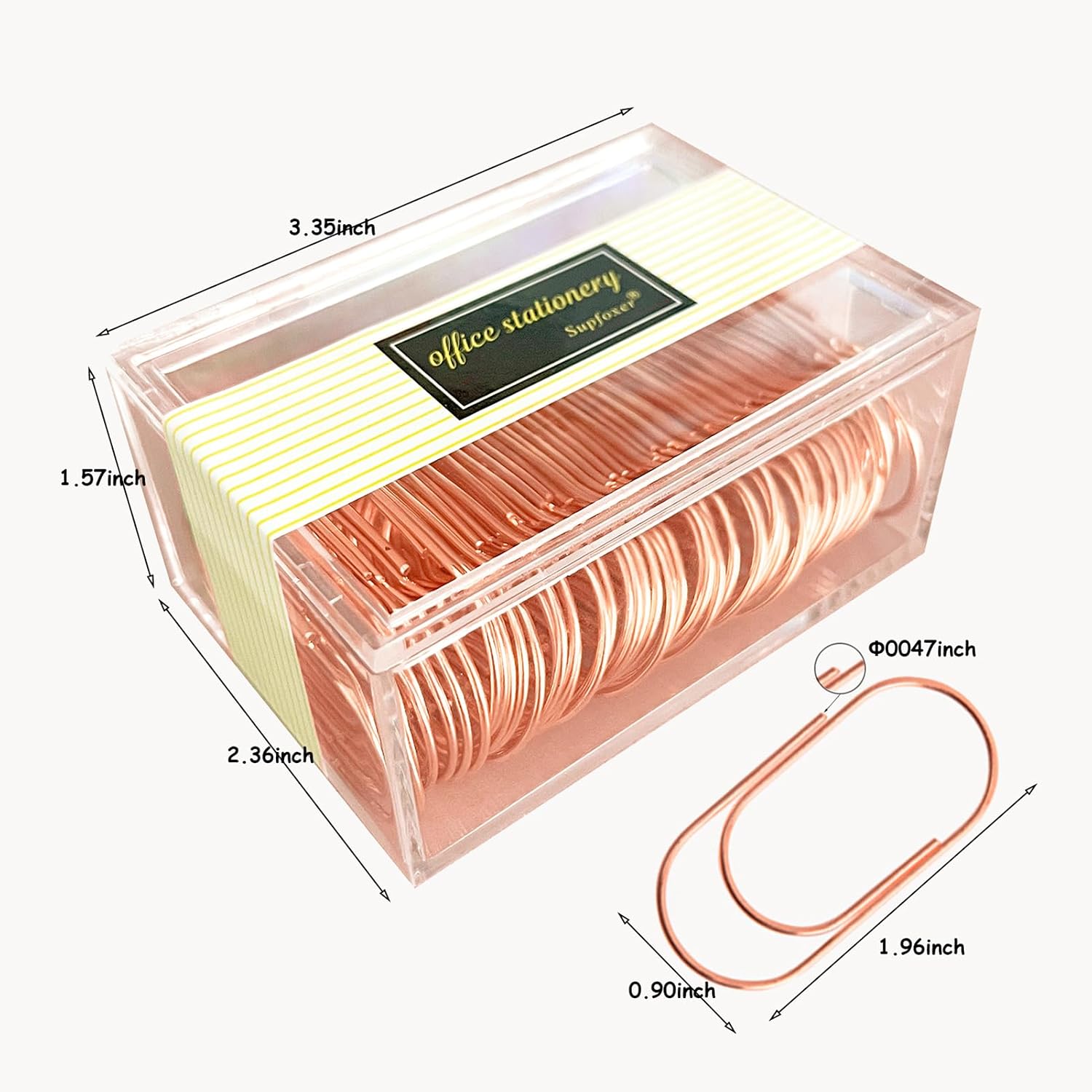 Rose Gold Large Paper Clips, 50pcs 50mm 2 inch Jumbo Paper Clip Non-Skid Large Wide Smooth Finish Steel Wire Office Supply Accessories image 2