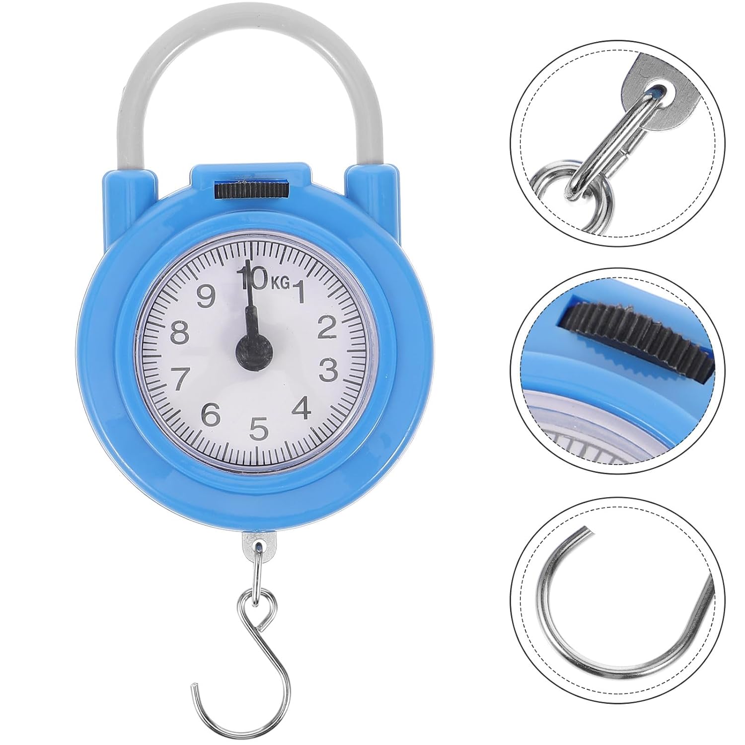 Portable Mechanical Hanging Luggage Scale Accurate Compact Blue