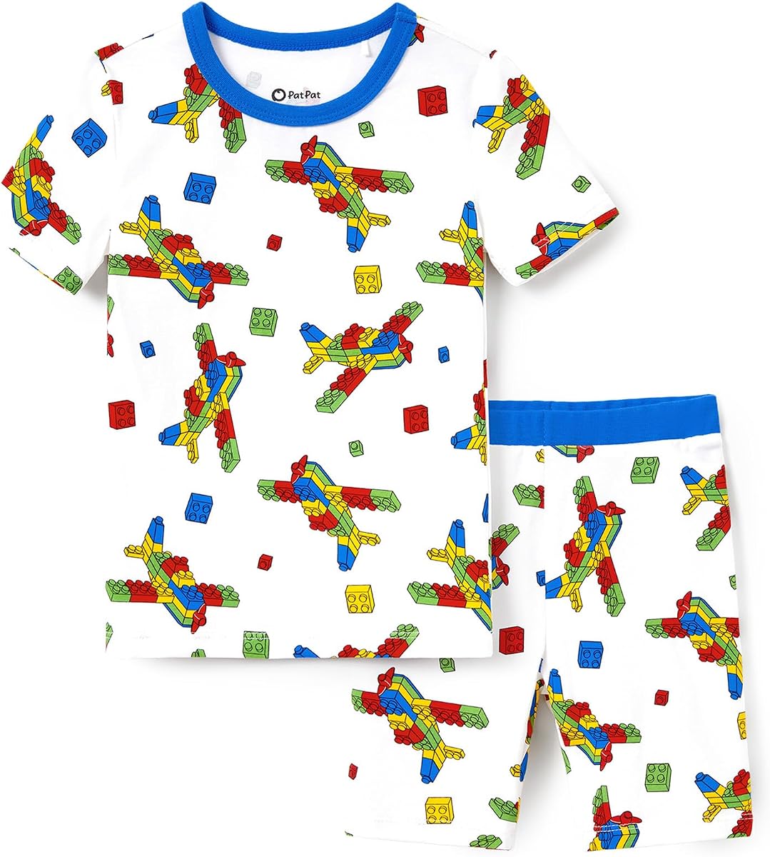 PATPAT Pijamas para bebés y niños pequeños con algodón orgánico, pijamas de ajuste cómodo para niñas y niños, ropa de dormir corta de verano suave y elástica