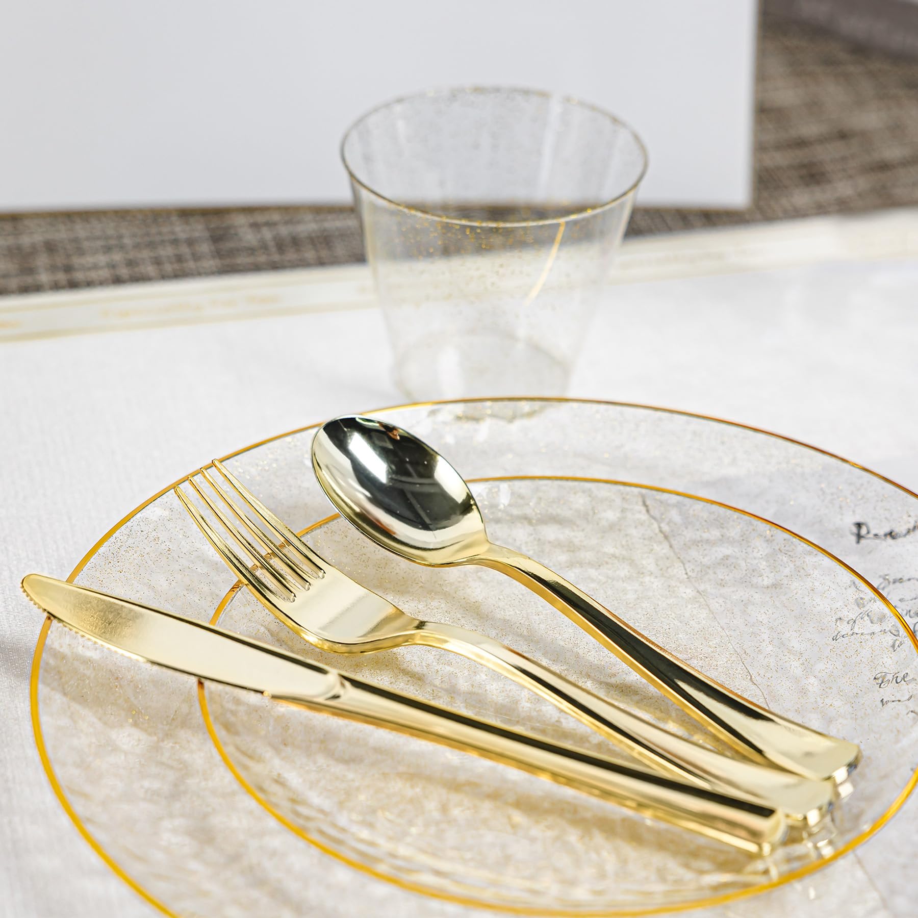 HOMIP Gold Glitter Dinnerware Set - 175 Piece -5 HOMIP Gold Glitter Dinnerware Set - 175 Piece -5